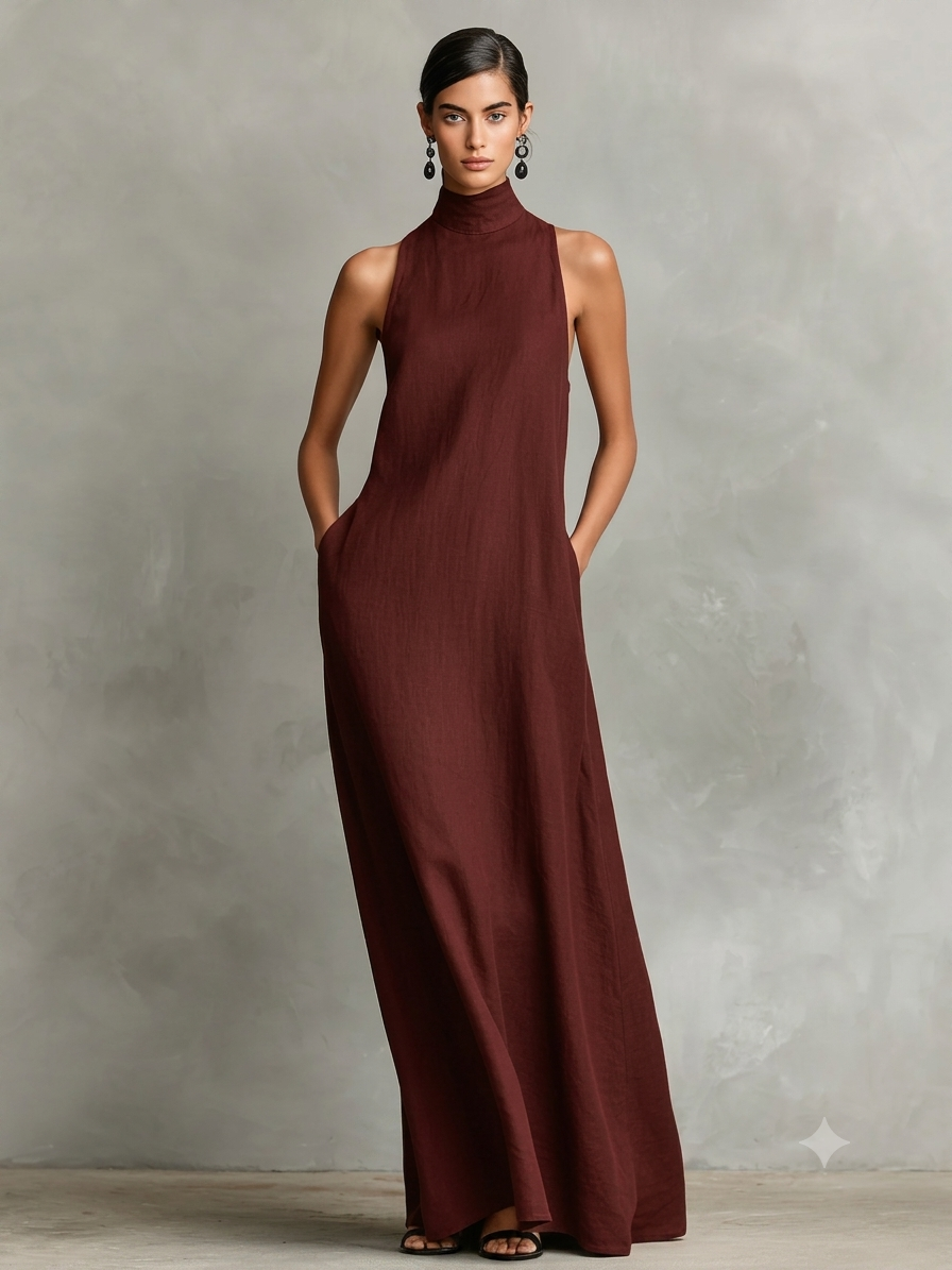 Adriana | Elegantes Maxikleid mit Taschen